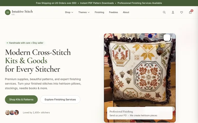Intuitive Stitch Co. homepage screenshot