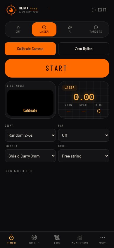 Laser mode with camera calibrate and the shot clock.